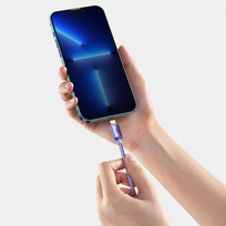baseus usb type c laidas 2m - BASEUS Crystal Shine Series  Type-C to Lightning 20W, 2 m., violetinė - 8 nuotrauka
