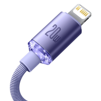 baseus usb type c laidas 2m - BASEUS Crystal Shine Series  Type-C to Lightning 20W, 2 m., violetinė - 11 nuotrauka