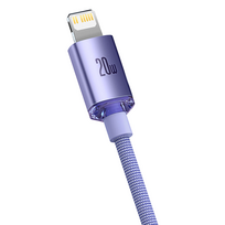 baseus usb type c laidas 2m - BASEUS Crystal Shine Series  Type-C to Lightning 20W, 2 m., violetinė - 15 nuotrauka