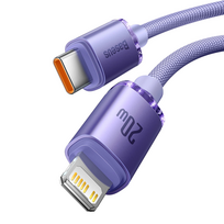 baseus usb type c laidas 2m - BASEUS Crystal Shine Series  Type-C to Lightning 20W, 2 m., violetinė - 16 nuotrauka