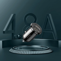 automobiline krovikle - Automobilinis įkroviklis Baseus 12-24V 2xUSB 4.8A, 2 x USB, balta - 6 nuotrauka