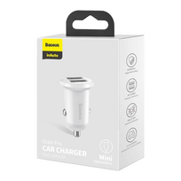 automobiline krovikle - Automobilinis įkroviklis Baseus 12-24V 2xUSB 4.8A, 2 x USB, balta - 13 nuotrauka