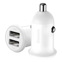 automobiline krovikle - Automobilinis įkroviklis Baseus 12-24V 2xUSB 4.8A, 2 x USB, balta - 14 nuotrauka