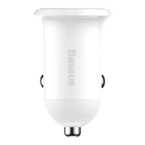 automobiline krovikle - Automobilinis įkroviklis Baseus 12-24V 2xUSB 4.8A, 2 x USB, balta - 15 nuotrauka