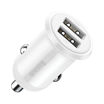 automobiline krovikle - Automobilinis įkroviklis Baseus 12-24V 2xUSB 4.8A, 2 x USB, balta - 17 nuotrauka