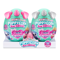 Pliušinių žaislų rinkinys Rainbocorns Sparkle Heart Surprise Combo Puppycorn Surprise Bow, žalias, 27 cm