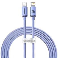 baseus usb type c laidas 2m - BASEUS Crystal Shine Series  Type-C to Lightning 20W, 2 m., violetinė - 18 nuotrauka