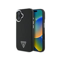 iphone 16 deklas guess - Guess Grained Triangle MagSafe dėklas iPhone 16 - Juodas (Black) - 1 nuotrauka