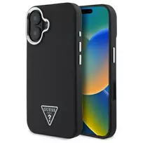 iphone 16 deklas guess - Guess Grained Triangle MagSafe dėklas iPhone 16 - Juodas (Black) - 2 nuotrauka