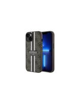 Guess 4G Printed Stripes MagSafe dėklas iPhone 15 / 14 / 13 - Rudas (Brown)