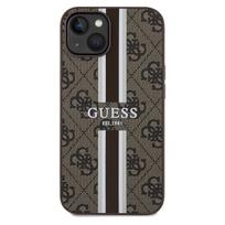 iphone 14 apple deklas magsafe - Guess 4G Printed Stripes MagSafe dėklas iPhone 15 / 14 / 13 - Rudas (Brown) - 2 nuotrauka