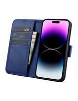 iphone 14 pro deklas odinis - iCarer 2in1 Piniginės Dėklas iPhone 14 Pro Max Oda Anti-RFID Mėlynas (Blue) - 1 nuotrauka