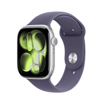 apple watch 11 46mm - Apple Watch Series 11 GPS 46mm Sidabrinis (Silver) Aliuminio Korpusas su Violetinė Rūko (Purple Fog) Sportine Apyranke - S/M - 2 nuotrauka