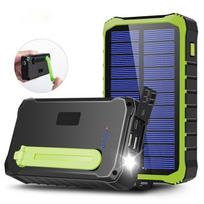 saules energijos power bank - Denver PSO-10012 10000mAh Saulės energijos nešiojamas įkroviklis su dinamo rankena (Juoda/Šviesiai žalia) - 2 nuotrauka