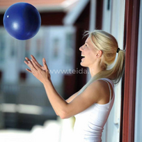 pilatesi - SISSEL® Pilates Soft kamuolys, 22 cm, mėlynas - 2 nuotrauka
