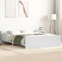 vidaXL Lovos rėmas su galvūgaliu ir kojūgaliu, 150 x 200 cm, baltas (White)