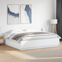 vidaXL Lovos rėmas, 200x200 cm, baltas (White), apdirbta mediena