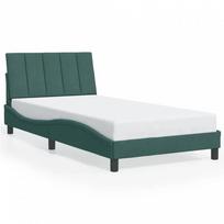 vidaXL Aksominis lovos rėmas be čiužinio, 100 x 200 cm, tamsiai žalias (Dark Green)