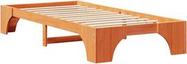 vidaXL Lovos rėmas Vaško ruda (Walnut) 80 x 200 cm, pušies masyvas