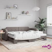 vidaXL Lova su ištraukiama dalimi, 90x200 cm, taupe (Taupe)