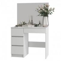 kosmetinis stalas baltas - Kosmetinis staliukas Akord T-6/SL, baltas (White), 50 cm x 90 cm x 142 cm, su veidrodžiu - 1 nuotrauka