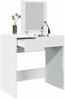 vidaXL Kosmetinis staliukas su veidrodžiu, baltas (White), 73x46,5x120cm