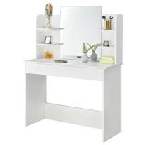 20 cm lentyna - Kosmetinis staliukas ModernHome PWSHT-20, balta (White), 40 cm x 108 cm x 142 cm, su veidrodžiu - 1 nuotrauka
