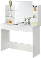 20 cm lentyna - Kosmetinis staliukas ModernHome PWSHT-20, balta (White), 40 cm x 108 cm x 142 cm, su veidrodžiu - 2 nuotrauka