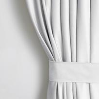 Naktinė užuolaida, su raiščiu Restilo Velvet Pleat, baltos, 140 cm x 245 cm