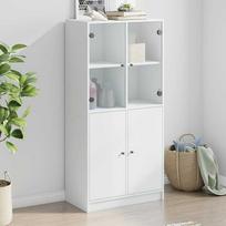 Komoda vidaXL su durelėmis, balta (White), 68 x 37 x 142 cm