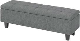 minkstas suoliukas - HOMCOM Suolas su daiktadėže, tamsiai pilkas (Dark Gray) - 1 nuotrauka