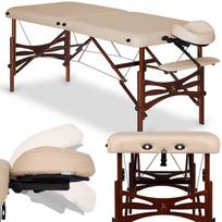 Masažo stalas PANDA DARK WOOD 70 cm Vinyl Flex K033, smėlio spalvos