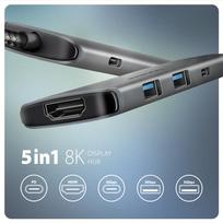 usb c hdmi cable - Axagon hmc-5h usb-c 3.2 gen 1 hub, 3x usb-a, 4k hdmi, pd 100w - sidabrinė - 2 nuotrauka
