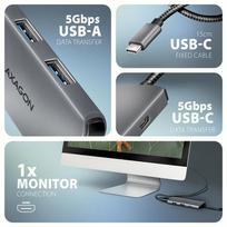 usb c hdmi cable - Axagon hmc-5h usb-c 3.2 gen 1 hub, 3x usb-a, 4k hdmi, pd 100w - sidabrinė - 3 nuotrauka