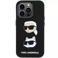 telefono deklas karl lagerfeld - Karl Lagerfeld "Liquid Silicone Karl and Choupette Heads iPhone 15 Pro Max" Black - 3 nuotrauka