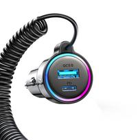 charger 30w usb c - Joyroom fast car charger 3 in 1 with USB Type C, CAAJRMJR_CL07 - 6 nuotrauka