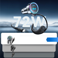charger 30w usb c - Joyroom fast car charger 3 in 1 with USB Type C, CAAJRMJR_CL07 - 12 nuotrauka