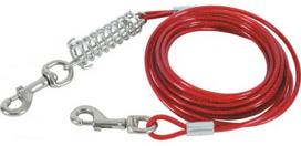 Šuns pavadėlis Zolux Tie-Out 403403, raudonas/chromo, 3m