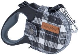 Automatinis pavadėlis Amiplay London, pilkas, L 5m