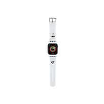 apple watch 7 - Karl Lagerfeld 3D Rubber Karl&Choupette Heads dirželis Apple Watch 42/44/45/49mm Baltas (White) - 3 nuotrauka