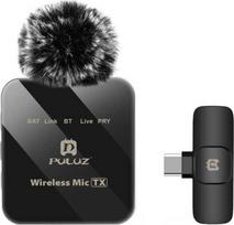 wireless lavalier microphone - PULUZ PU648B Belaidis Lavalier Mikrofonas (Juodas/Black) - 1 nuotrauka
