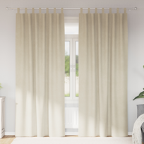vidaXL Blackout Užuolaidos su Kabliukais 2 vnt. Kreminė (Cream) 140 x 225 cm Aksomas
