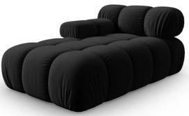 Modulinė sofa Micadoni Home Bellis, juoda, kairinė, 157 x 97 cm x 62 cm