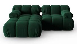 Modulinė sofa Micadoni Home Bellis, žalia, kairinė, 191 x 157 cm x 62 cm