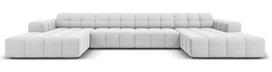 Sofa Micadoni Home Jennifer Velvet, sidabro, 364 x 166 cm x 70 cm
