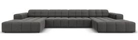 Sofa Micadoni Home Jennifer Velvet, pilka, 364 x 166 cm x 70 cm