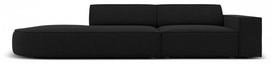 Sofa Micadoni Home Jodie Rounded Open 3 Seats, juoda, kairinė, 262 x 102 cm x 70 cm