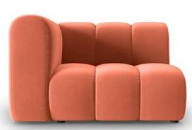 Modulinė sofa Micadoni Home Lupine Velvet, koralinė, kairinė, 114 x 87 cm x 70 cm