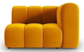 Modulinė sofa Micadoni Home Lupine Velvet, geltona, dešininė, 114 x 87 cm x 70 cm