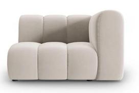 Modulinė sofa Micadoni Home Lupine Velvet, smėlio, dešininė, 114 x 87 cm x 70 cm